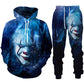 Horror Movie Clown 3d Print Hoodie + pants Set for Men