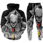 Horror Movie Clown 3d Print Hoodie + pants Set for Men