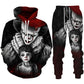 Horror Movie Clown 3d Print Hoodie + pants Set for Men