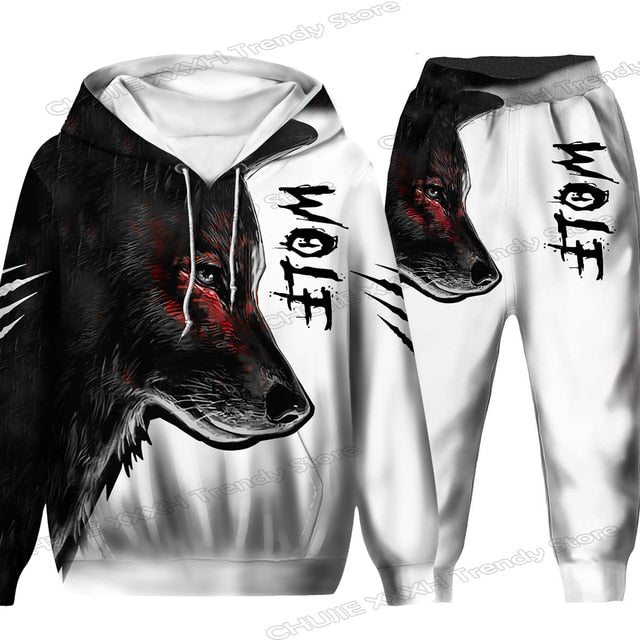 The Tiger 3d Print Hoodie Set