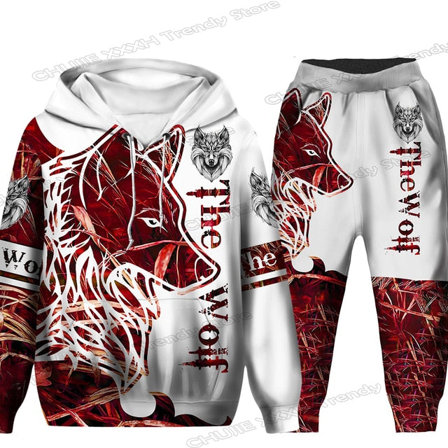 The Tiger 3d Print Hoodie Set