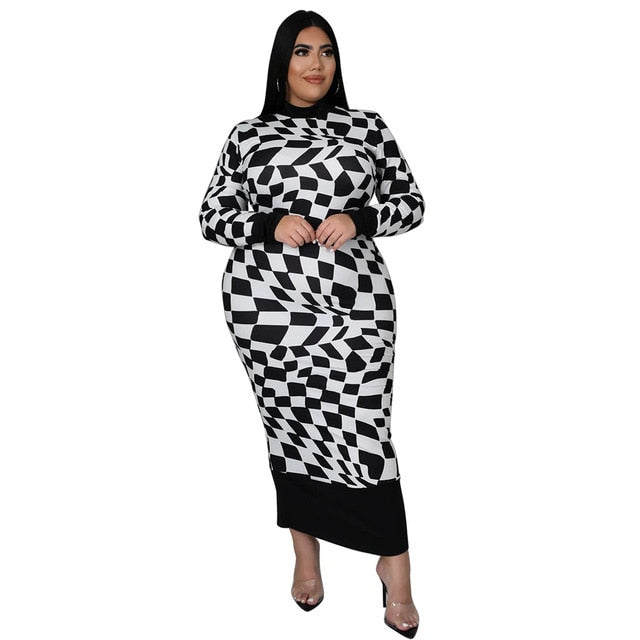 Plus Size Bodycon Long Dress for Women