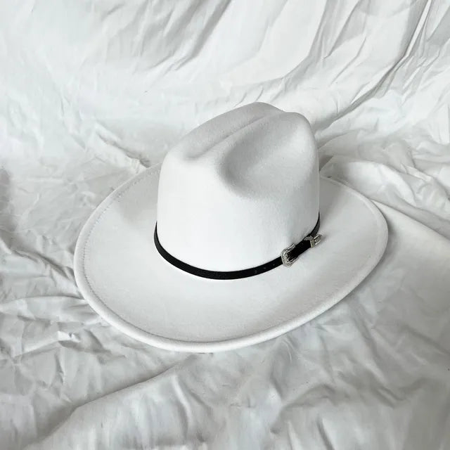 Vintage Western Cowboy Hat Leather Trim