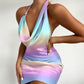 Satin Lace Up Sexy Bodycon Party Dress
