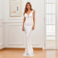 Women Beading Dress Long Prom Dress Deep V