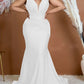 Elegant Evening Dress Long Party Gown Sexy Deep V Sleeveless Mermaid Bodycon Maxi
