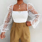See-through Long Sleeve Crop Top for Women