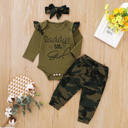 Camouflage Infant Girl Clothes 3 Pieces Set