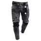 Skinny Slim Ripped Long Denim Trousers for Men- Jeans