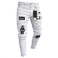 Skinny Slim Ripped Long Denim Trousers for Men- Jeans
