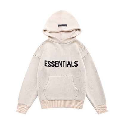 Knitted Loose Sweater Pullover Hooded for Kids