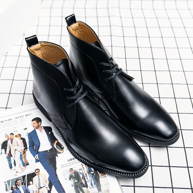 Ankle Boots Pu Leather Shoes For Men