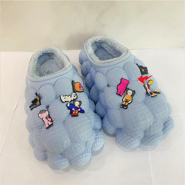 Furry Bubble Slides for Men /Women With Charms