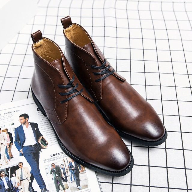 Ankle Boots Pu Leather Shoes For Men