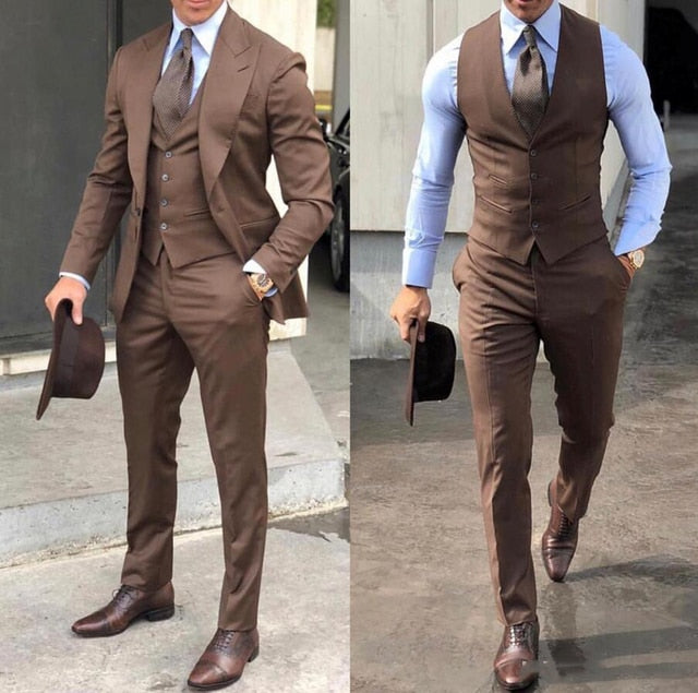 Wedding Tuxedo Slim Fit 3 Piece(jacket +vest +pants）