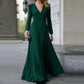 V Neck Long Sleeve Maxi Dress for Women