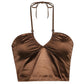 Vintage Y2k Halter Crop Top for Women