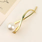 Metal Pearl Gold Hair Clip Diamond