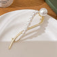 Metal Pearl Gold Hair Clip Diamond