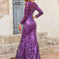 Glitter Sexy Long Sleeve Prom Dress