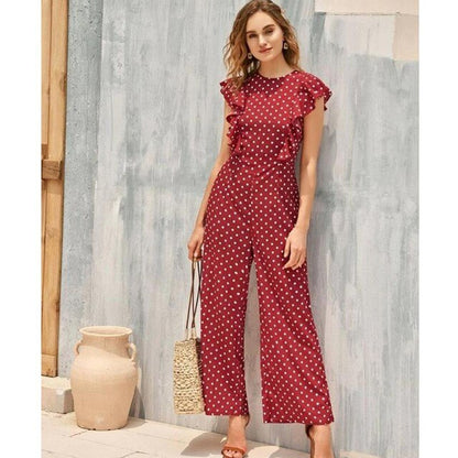 Short Sleeve Crew Neck Jumpsuit