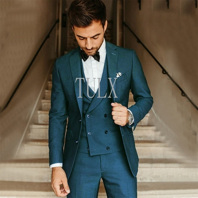 Slim Fit Tuxedo 3 Piece Set (blazer + Vest + Pants)