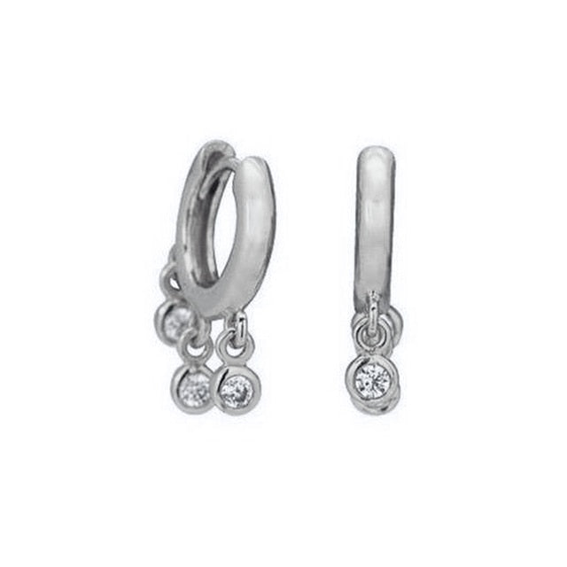 925 Sterling Silver Ear Buckle Small Hoop Earrings