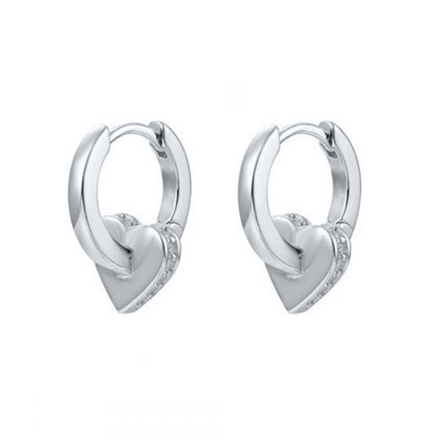 925 Sterling Silver Ear Buckle Small Hoop Earrings