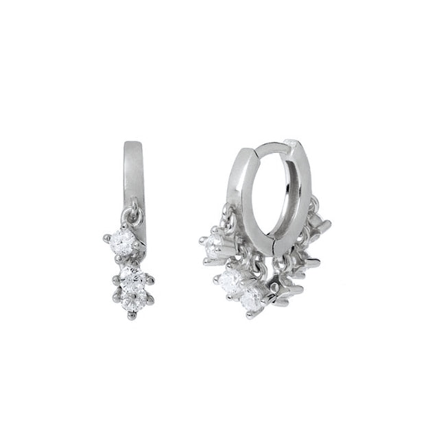 925 Sterling Silver Ear Buckle Small Hoop Earrings