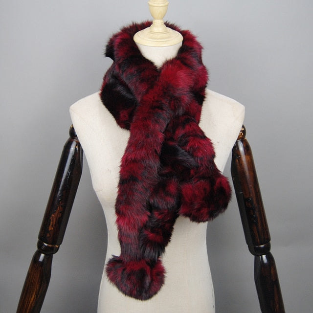 Winter Scarf Fluffy Pompoms Fur Scarves